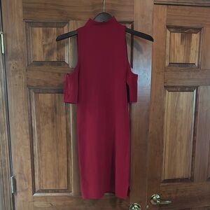 Leith Red Sleeveless Cold Shoulder Mini Dress